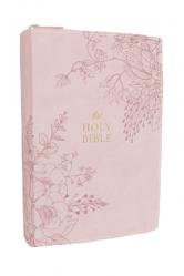  KJV Compact Large Print Bible, Pink Leathersoft Zipper Closure, Red Letter, Comfort Print 