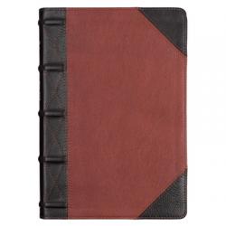  KJV Giant Print Full-Size Bible Two-Tone Brandy/Brown Full Grain Leather 