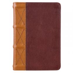  KJV Large Print Compact Bible Two-Tone Toffee/Brandy Full Grain Leather 