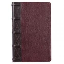  KJV Giant Print Bible Two-Tone Brown/Burgundy Full Grain Leather 