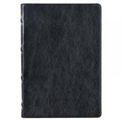  KJV Large Print Thinline Bible Black Full Grain Leather 