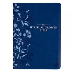  The Spiritual Growth Bible, Study Bible, NLT - New Living Translation Holy Bible, Faux Leather, Navy 