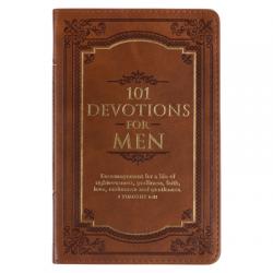  101 Devotions for Men, Encouragement for a Life of Faith, Brown Faux Leather Flexcover 