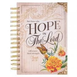  Christian Art Gifts Journal W/Scripture for Women Hope in the Lord Isaiah 40:31 Butterfly Deep Ocean Blue 192 Ruled Pages, Large Hardcover Notebook, W 