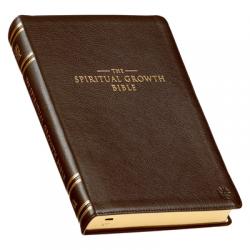  The Spiritual Growth Bible, Study Bible, NLT - New Living Translation Holy Bible, Premium Full Grain Leather, Tan 