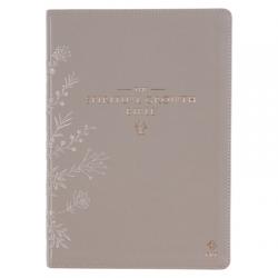  The Spiritual Growth Bible, Study Bible, NLT - New Living Translation Holy Bible, Faux Leather, Taupe Embroidred Floral 