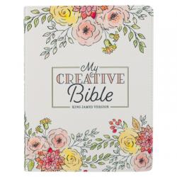  KJV Holy Bible, My Creative Bible, Faux Leather Flexible Cover - Ribbon Marker, King James Version, White Floral 