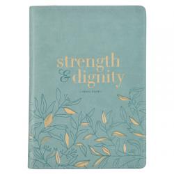  Christian Art Gifts Scripture Journal Strength Dignity Proverbs 31:25 Bible Verse Inspirational Faux Leather Notebook, Zipper Closure, 336 Ruled Pages 