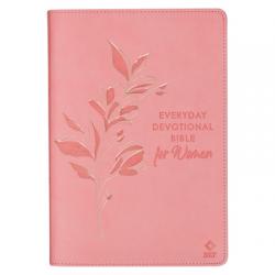  NLT Holy Bible Everyday Devotional Bible for Women New Living Translation, Vegan Leather, Pink Debossed 