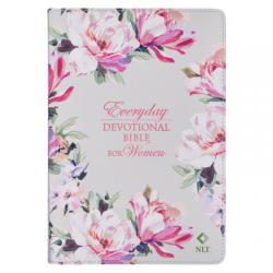  NLT Holy Bible Everyday Devotional Bible for Women New Living Translation, Vegan Leather, Pink Floral Printed 