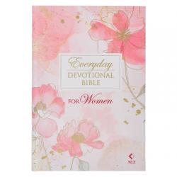  NLT Holy Bible Everyday Devotional Bible for Women New Living Translation, Pink Printed Floral 