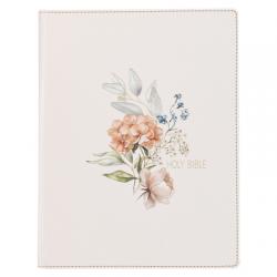  KJV Note-Taking Bible LP Faux Leather Hc White Floral 
