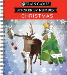  Brain Games - Sticker by Number: Christmas (28 Images to Sticker - Reindeer Cover): Volume 1 