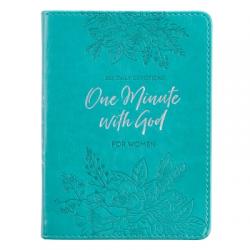  One-Minute with God for Women 365 Daily Devotions for Refreshment and Encouragement Teal Faux Leather Flexcover Gift Book Devotional W/Ribbon Marker 