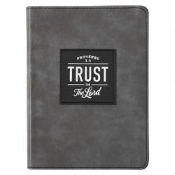  Christian Art Gifts Classic Handy-Sized Journal Trust in the Lord Proverbs 3:5 Bible Verse Inspirational Scripture Notebook W/Ribbon, Faux Leather Fle 