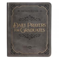  Daily Prayers for Graduates One Minute Devotions, Gray Faux Leather Flexcover 