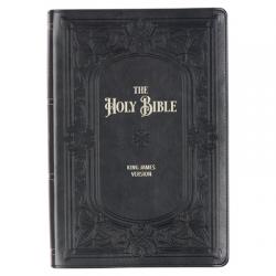  KJV Holy Bible, Giant Print Full-Size Faux Leather Red Letter Edition - Thumb Index & Ribbon Marker, King James Version, Midnight Blue 