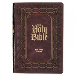  KJV Holy Bible, Super Giant Print Faux Leather Red Letter Edition - Ribbon Marker, King James Version, Burgundy 