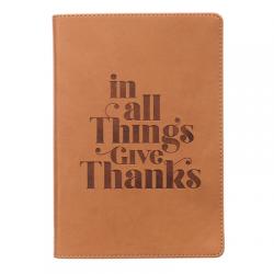  With Love Classic Journal in All Things Give Thanks Inspirational Notebook W/Ribbon Marker, Faux Leather Flexcover, 336 Lined Pages [Leather Bound] wi 
