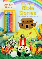  My First Bible Stories Coloring & Activity Book with 4 Crayons and 50+ Stickers 