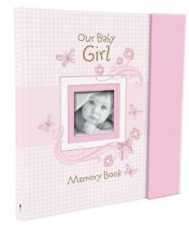  Christian Art Gifts Girl Baby Book of Memories Pink Keepsake Photo Album Our Baby Girl Memory Book Baby Book with Bible Verses, the First Year 