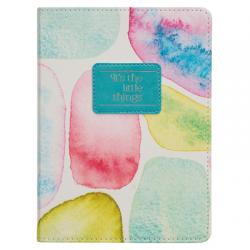  Heartfelt Journal It\'s the Little Things Abstract Smooth Sea Glass, W/Ribbon 240 Lined Pages, Handy-Sized Flexcover Faux Leather, 7.2 X 5.4 