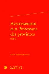  Avertissement Aux Protestans Des Provinces (1684) 