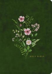  CSB Large Print Compact Reference Bible, Digital Study Edition, Easy-To-Read Optimal Type, Olive Floral Leathertouch, Zipper Edition 