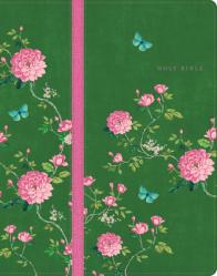  CSB Notetaking Bible, Green Floral Leathertouch, Zipper Edition 