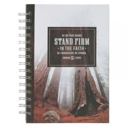  Christian Art Gifts Inspirational Journal, Stand Firm in the Faith Wide Ruled Notebook, 1 Cor. 16:13 Bible Verse, Brown, 192 Lined Pages W/Scripture, 
