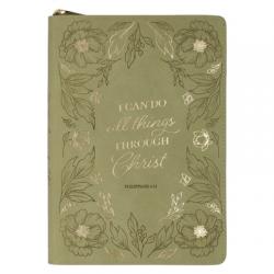  Journal Classic Zip Green I Can Do All Things Phil. 4:13 