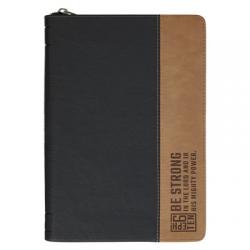  Journal Classic Zip Two-Tone Black Be Strong Eph. 6:10 