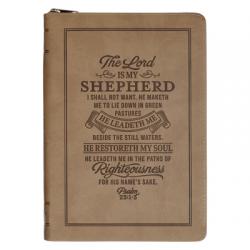  Journal Slimline Zip Tan the Lord Is My Shepherd Ps. 23:1-3 