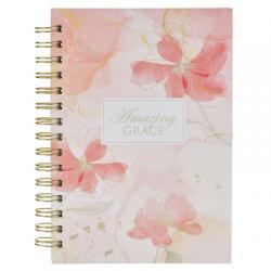  Journal Spiral Pink Floral Amazing Grace 