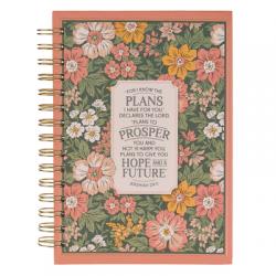 Journal Spiral Pink Floral I Know the Plans Jer. 29:11 