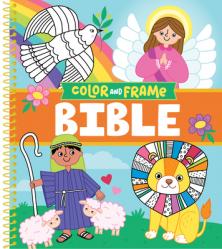  Color & Frame Kids - Bible: Christian Coloring Book with Pre-Colored Backgrounds Noah\'s Ark, Ten Commandments & More Gift for Kids Ages 3-10 