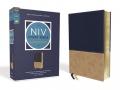  NIV Study Bible, Fully Revised Edition, Leathersoft, Navy/Tan, Red Letter, Comfort Print 