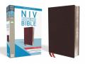  NIV, Thinline Reference Bible, Large Print, Bonded Leather, Burgundy, Red Letter Edition, Comfort Print 