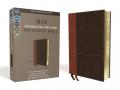  NIV, Personal Size Reference Bible, Large Print, Imitation Leather, Brown, Red Letter Edition, Comfort Print 