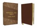  Niv, Personal Size Bible, Large Print, Genuine Leather, Buffalo, Brown, Red Letter Edition, Comfort Print 