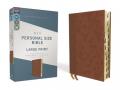  Niv, Personal Size Bible, Large Print, Leathersoft, Brown, Red Letter, Thumb Indexed, Comfort Print 