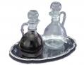  Cruet Set 6 oz with Chrome Tray 