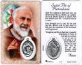  PRAYER CARD ST. PIO WITH MEDAL 