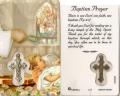  PRAYER CARD BAPTISMAL HOLY CARD WITH MEDAL 