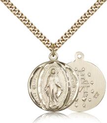  Mary Miraculous Pendant 14K Gold Filled 7/8 inch 