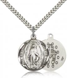  Mary Miraculous Pendant Sterling 7/8 inch 