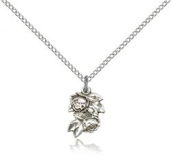  ROSE Pendant Sterling Silver 1/2 inch 