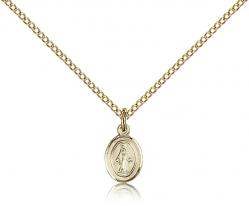 Mary Miraculous Pendant 14K Gold Filled 3/8 inch 