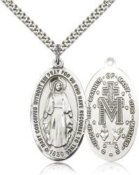  Mary Miraculous Pendant Sterling 1- 3/8 inch 