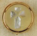  Pyx with Mother of Pearl Enameled Cross Holds 7 Hosts 